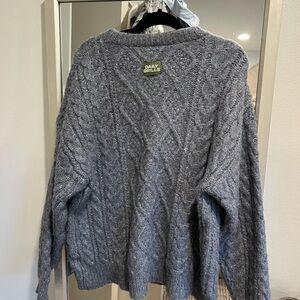 Daily Drills Gray Cable Knit Sweater